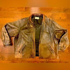 Vintage oversized leather jacket